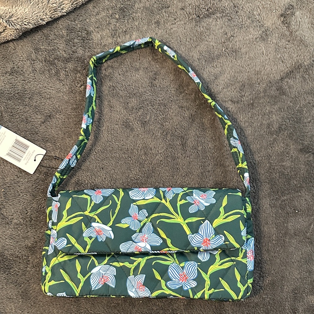 Vera Bradley Blue and Green Floral Shoulder Bag